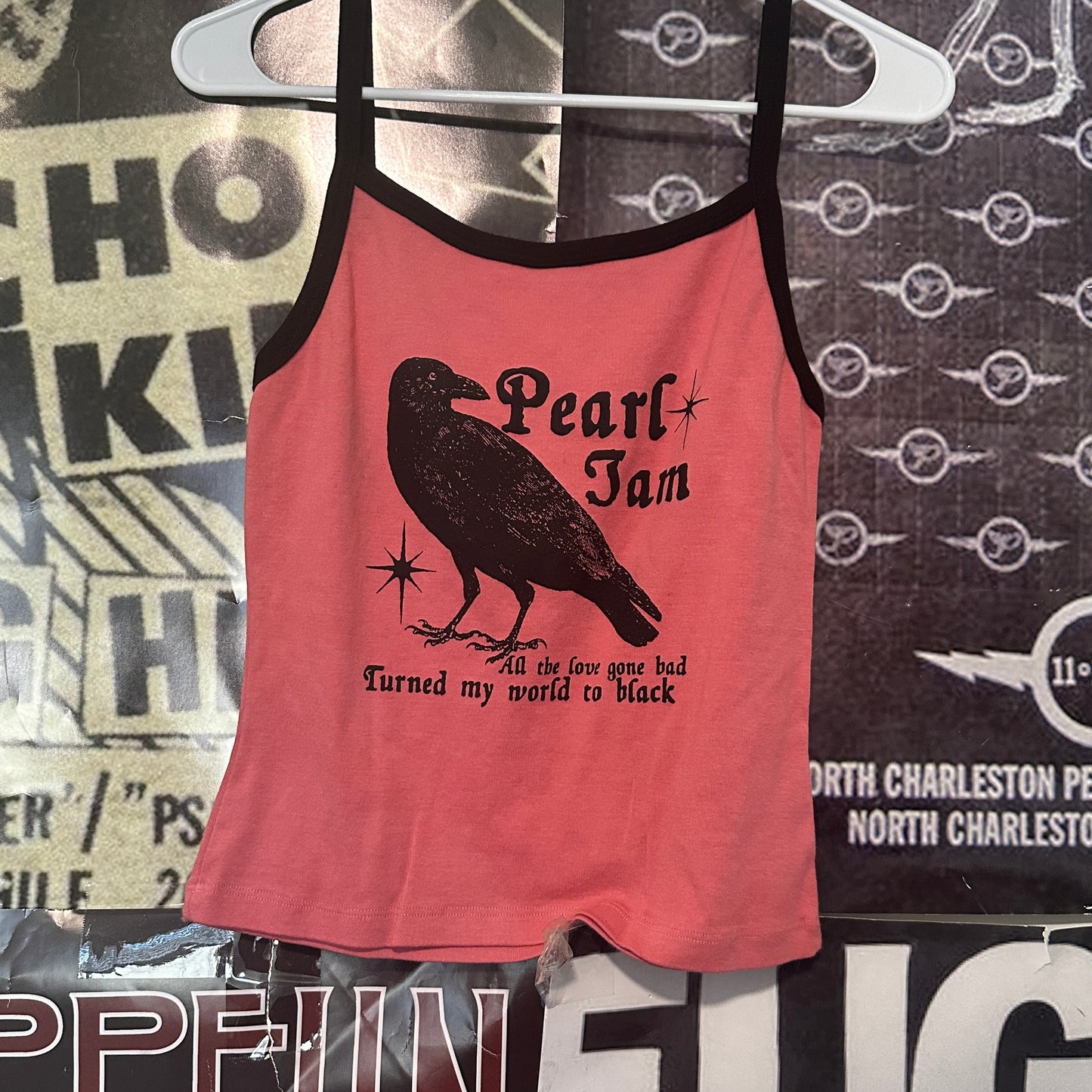 pearl jam red/black ringer tank LAR/XL (ready)