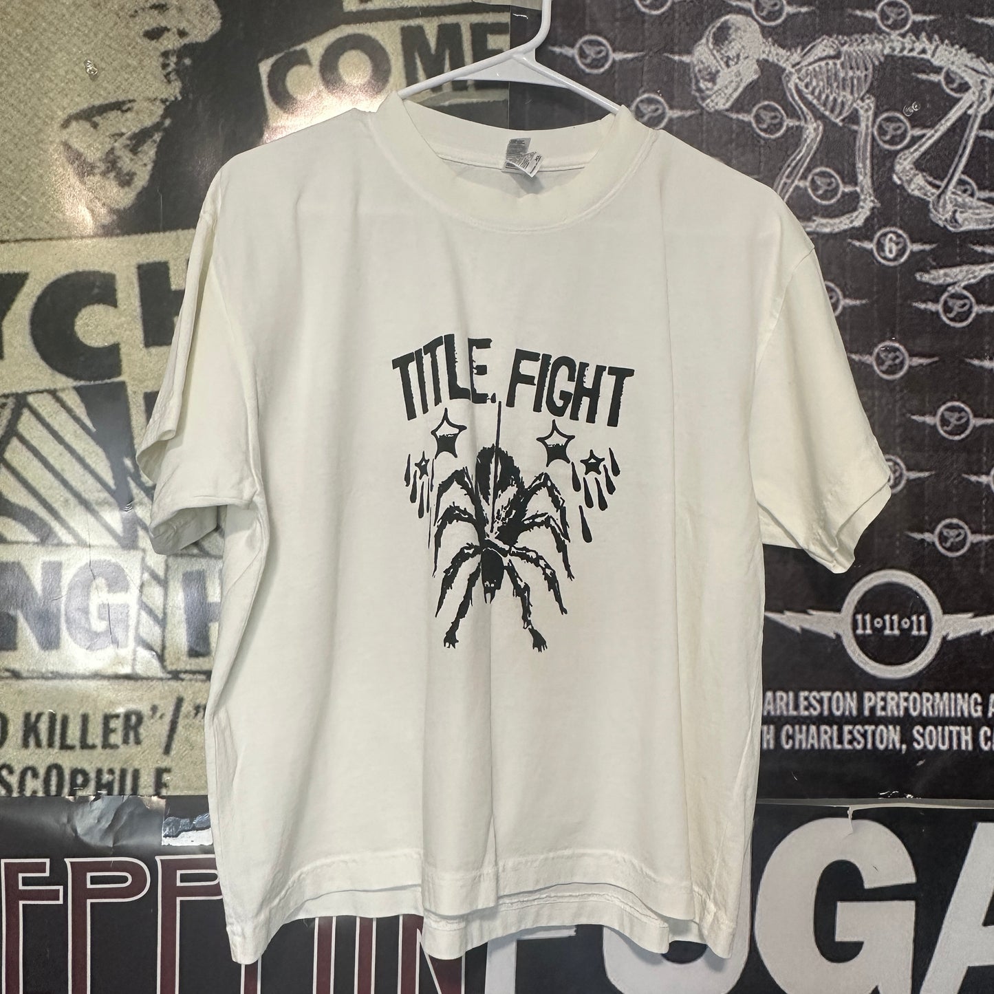 title fight white/black boxy tee XL (ready)