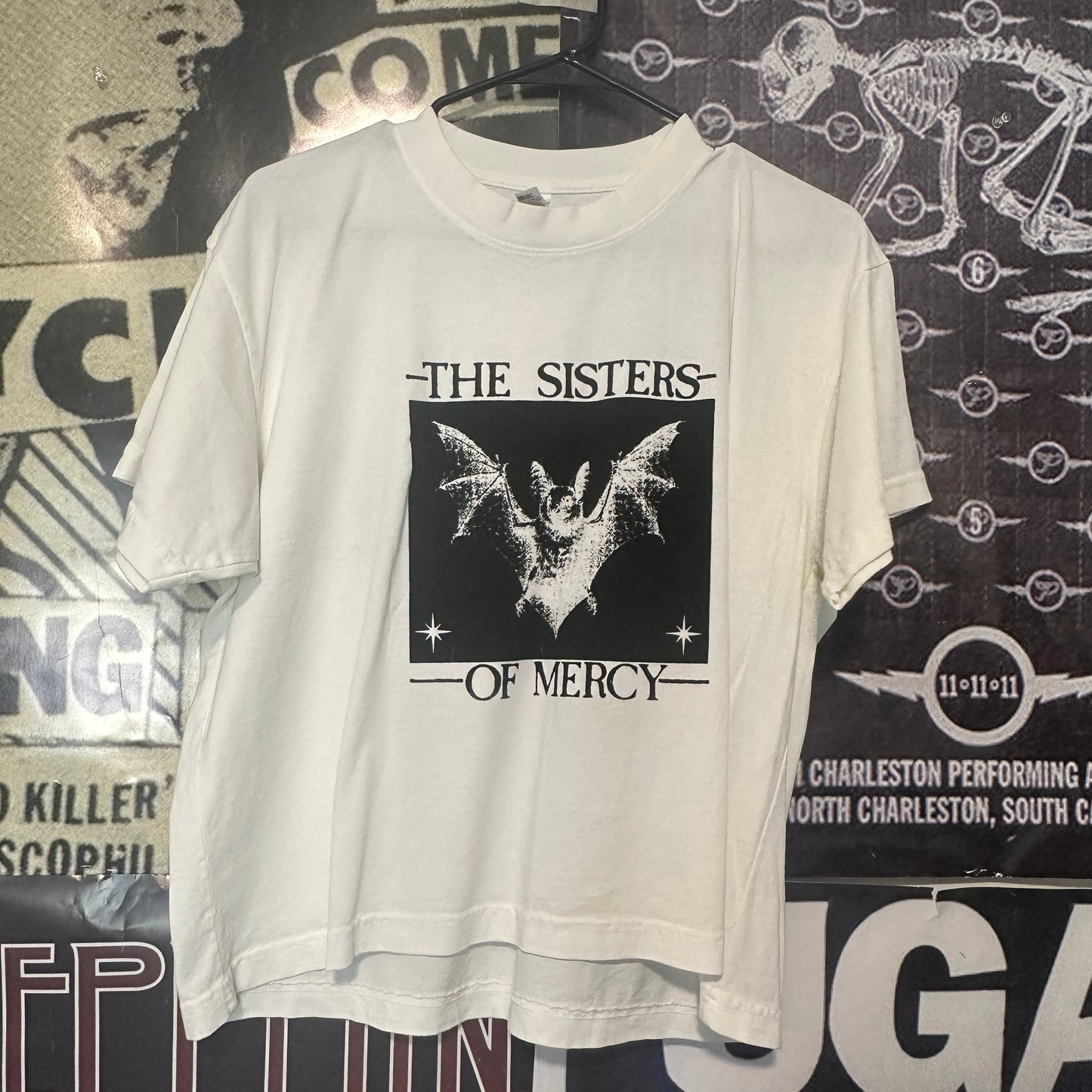sisters of mercy white/black boxy tee XL (ready)