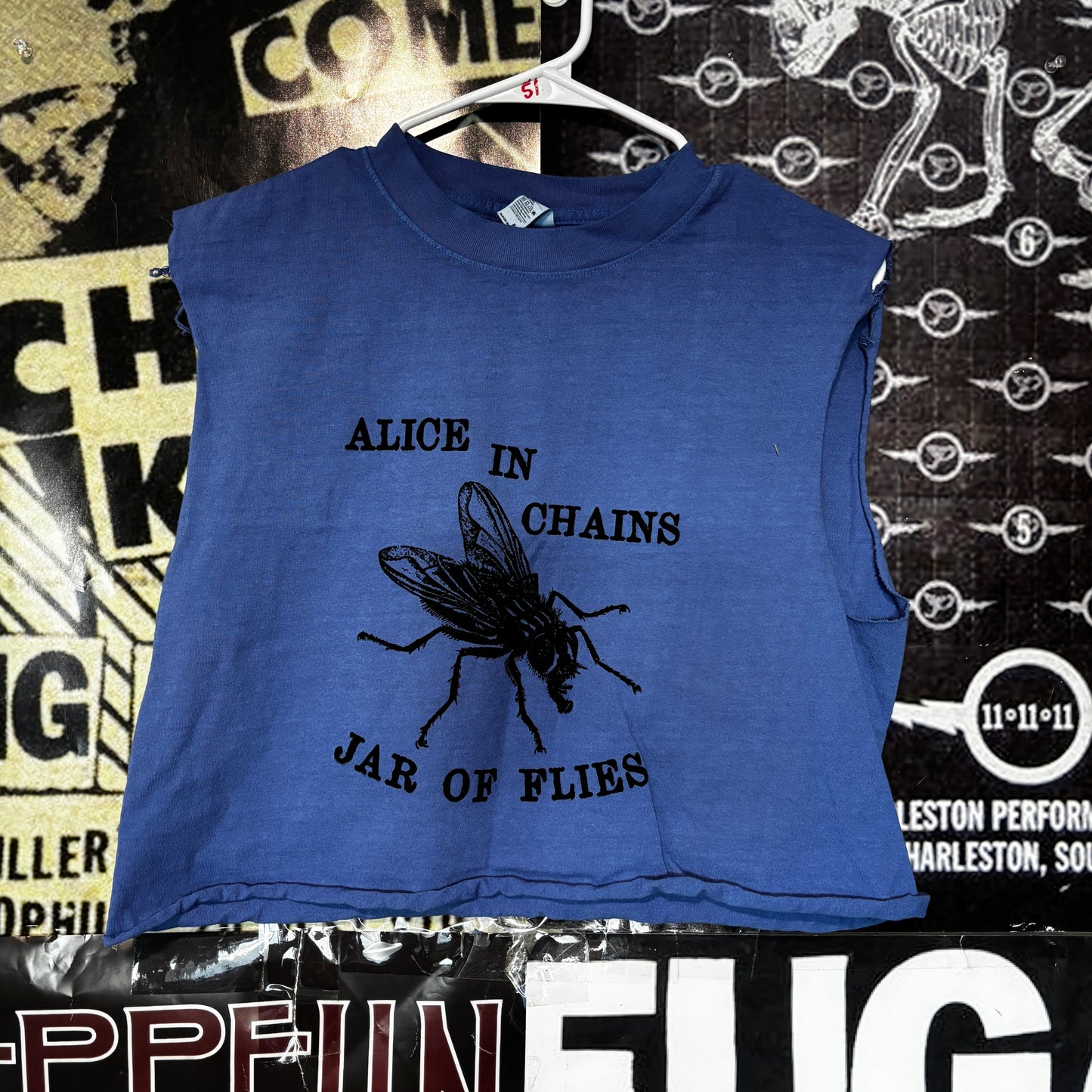 alice fly blue cut off muscle tank SM/MED