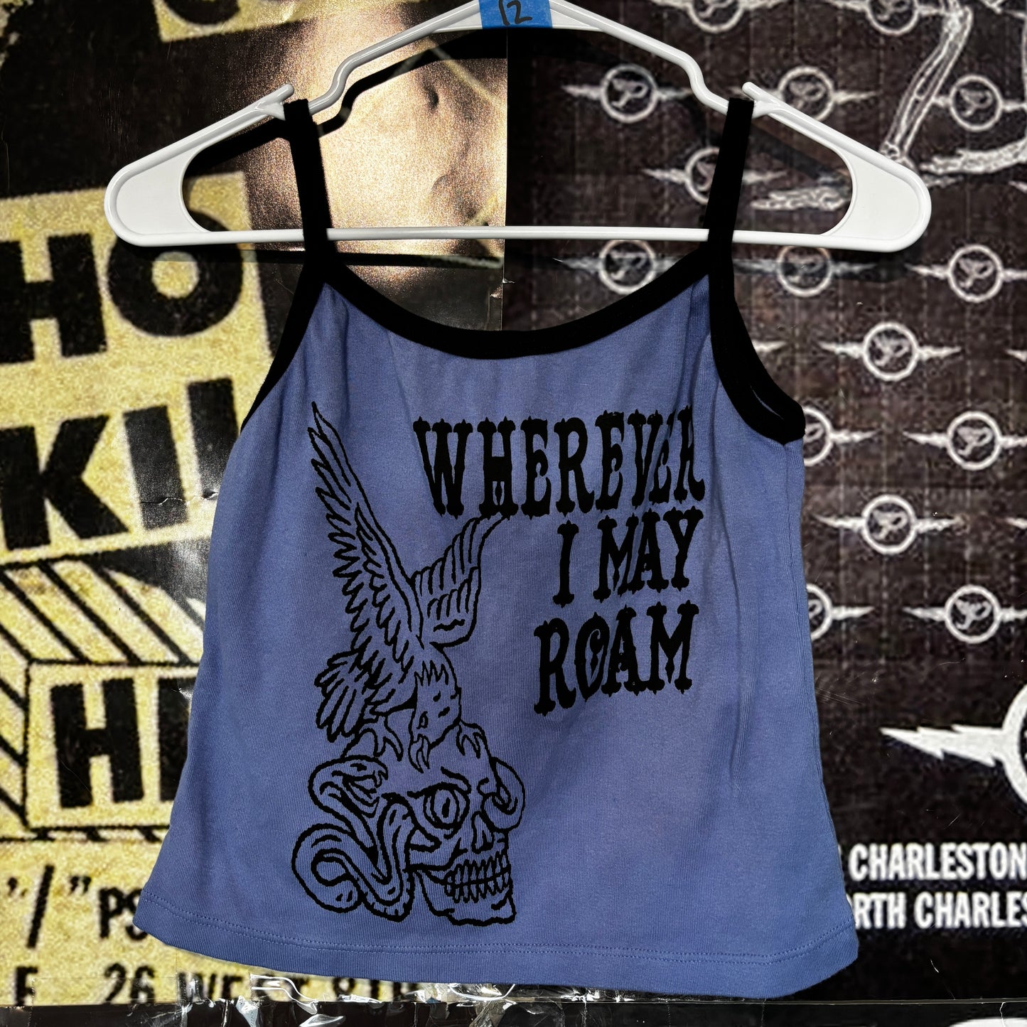 wherever roam blue/black baby tank