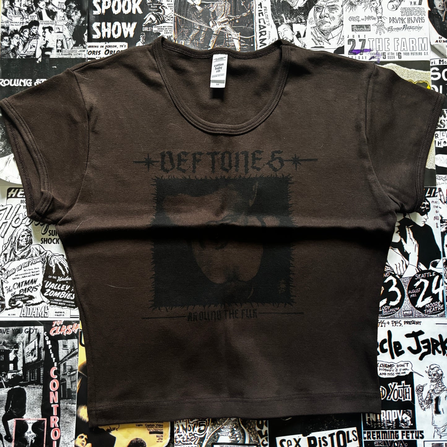 DEFTONES BROWN/BLACK CROP MEDIUM