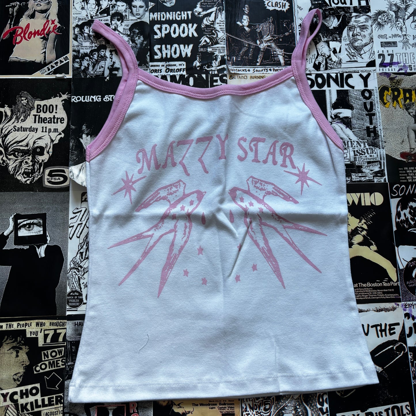 MAZZY PINK/WHITE TANK MEDIUM