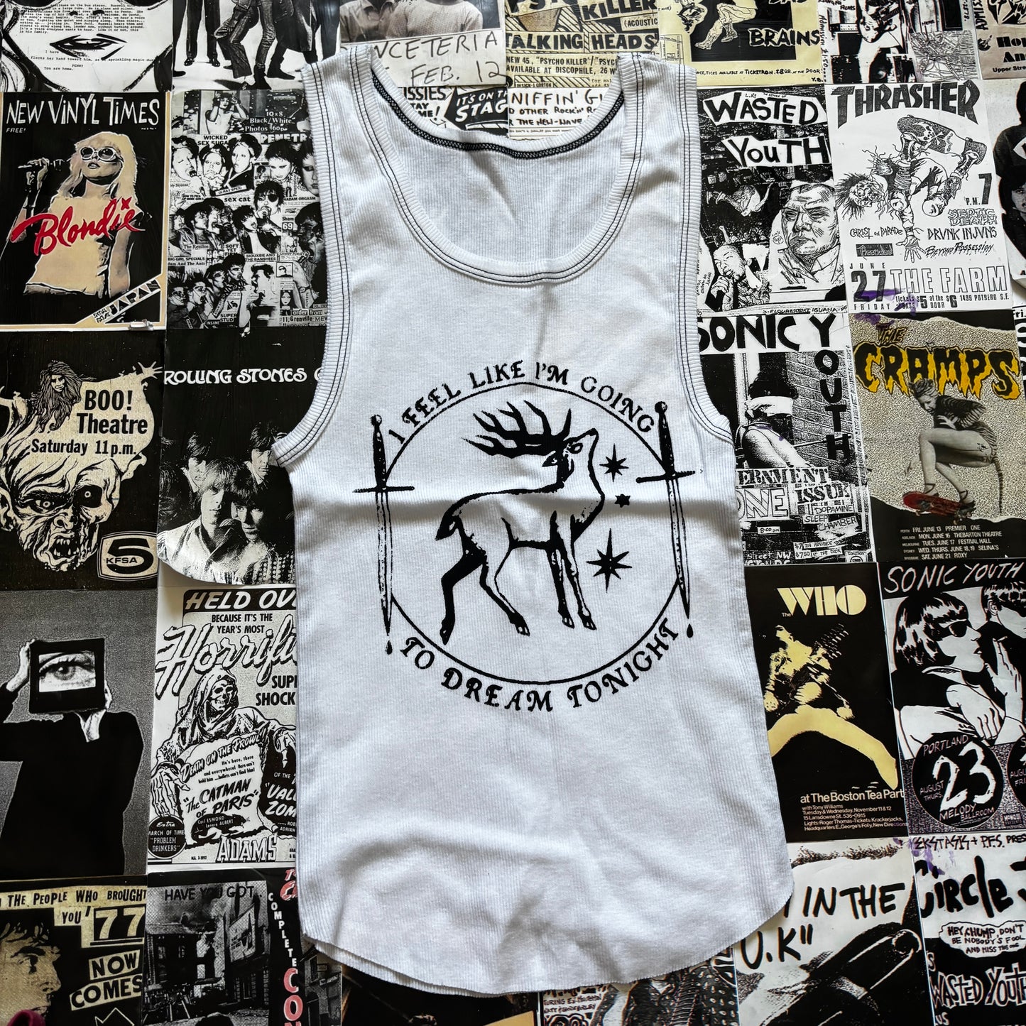 TWIN DREAMS WHITE/BLACK TANK SMALL
