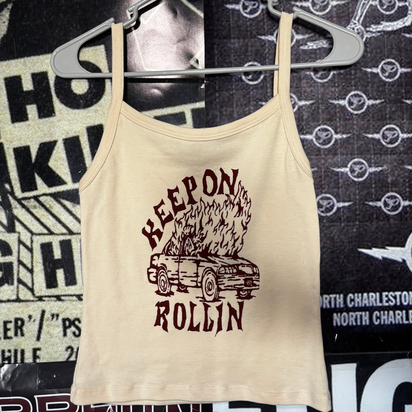ROLLIN cream/rust baby tank top