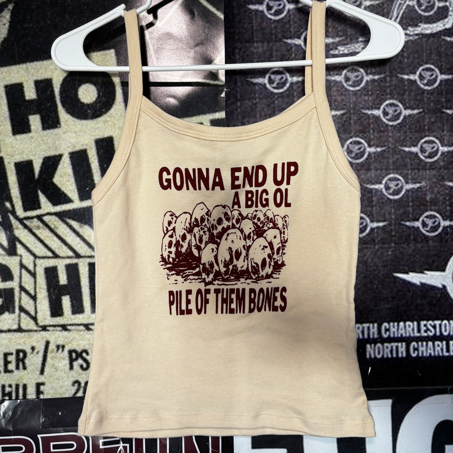 THEM BONES cream/rust baby tank top
