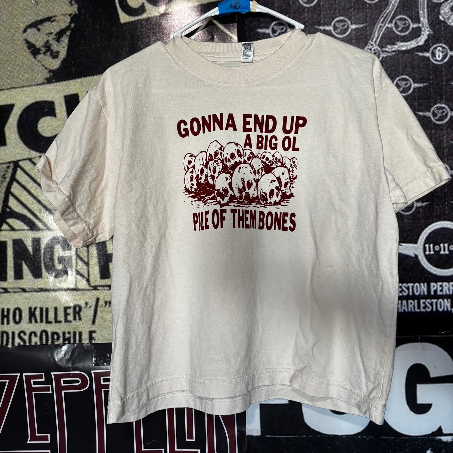 THEM BONES cream/rust boxy tee