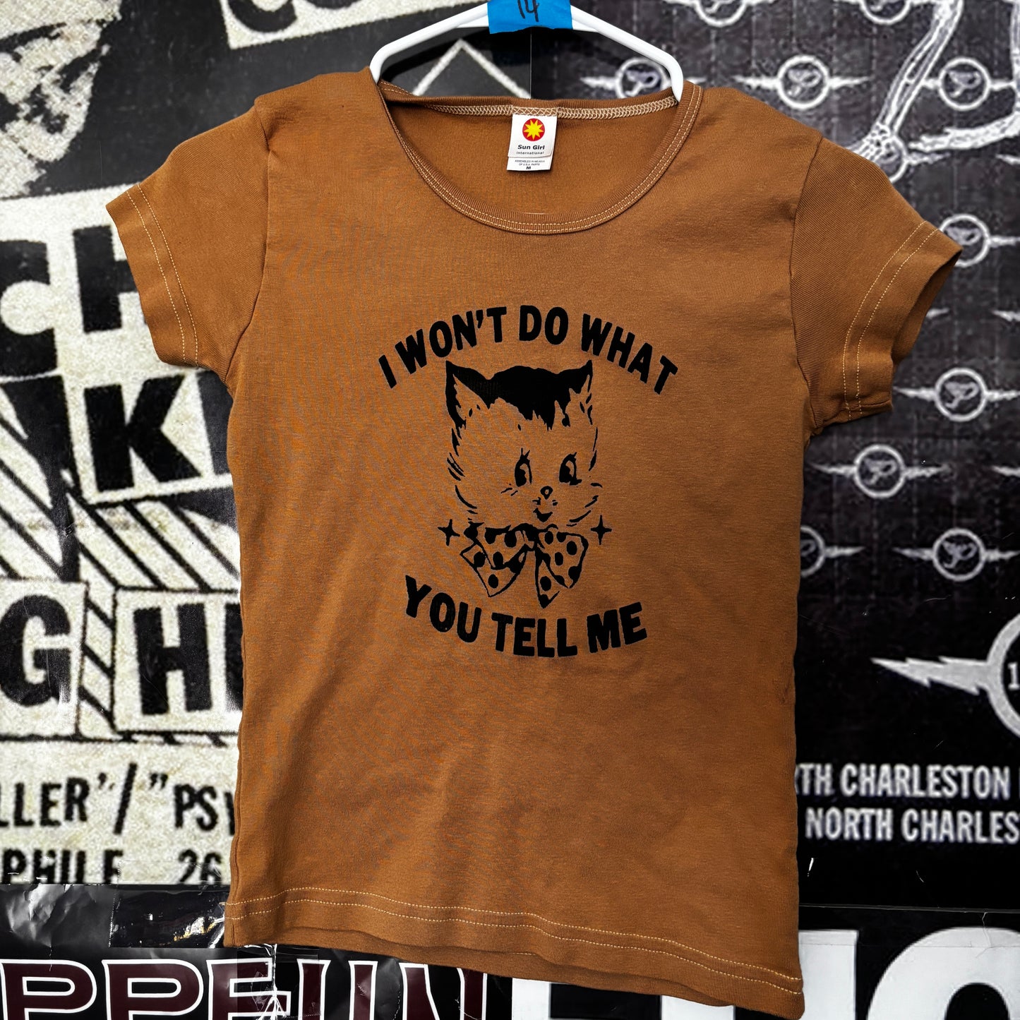 RAGE mustard babydoll tee SM/MED