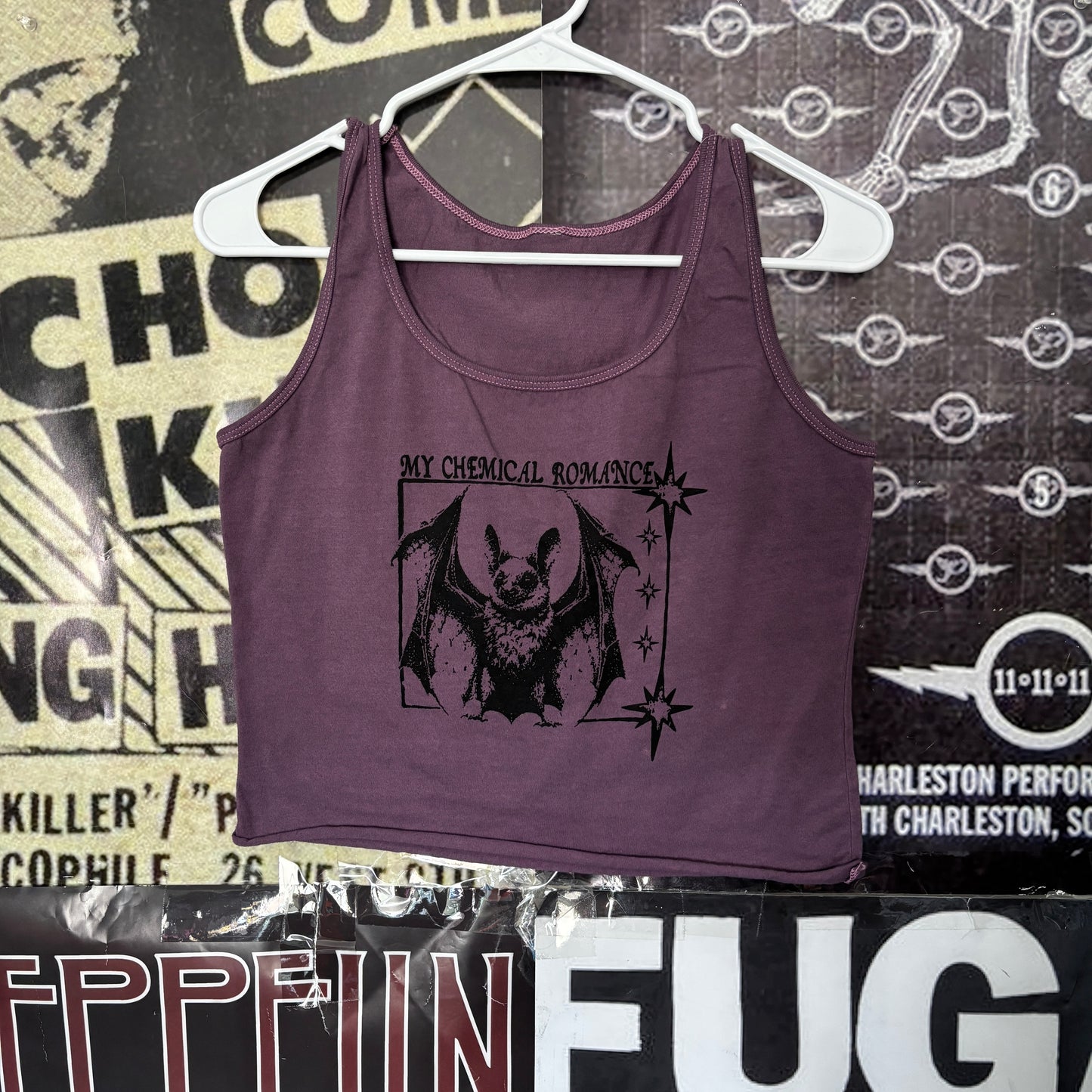 CHEMICAL purple crop tank top SM/MED