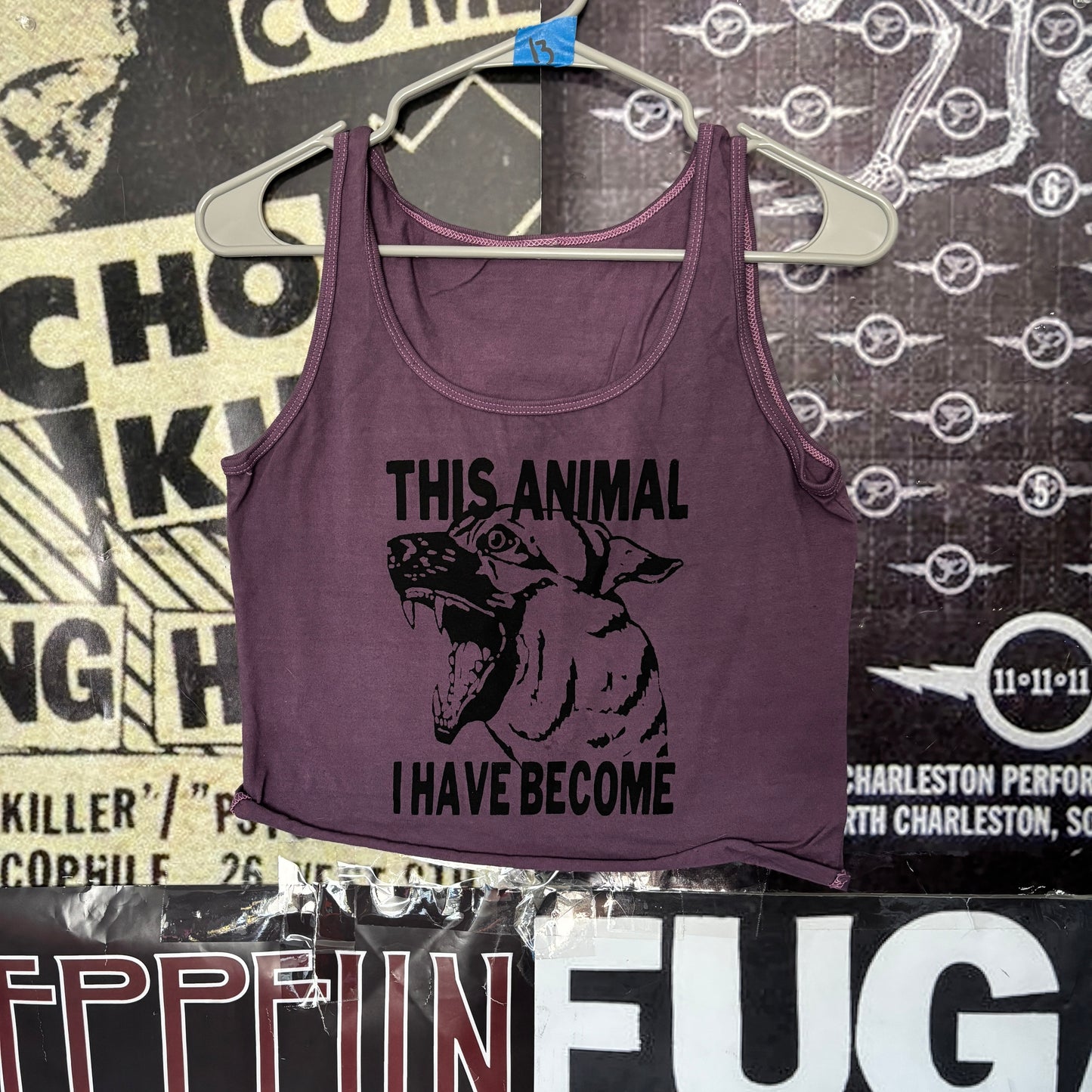 ANIMAL purple crop tank top SM/MED