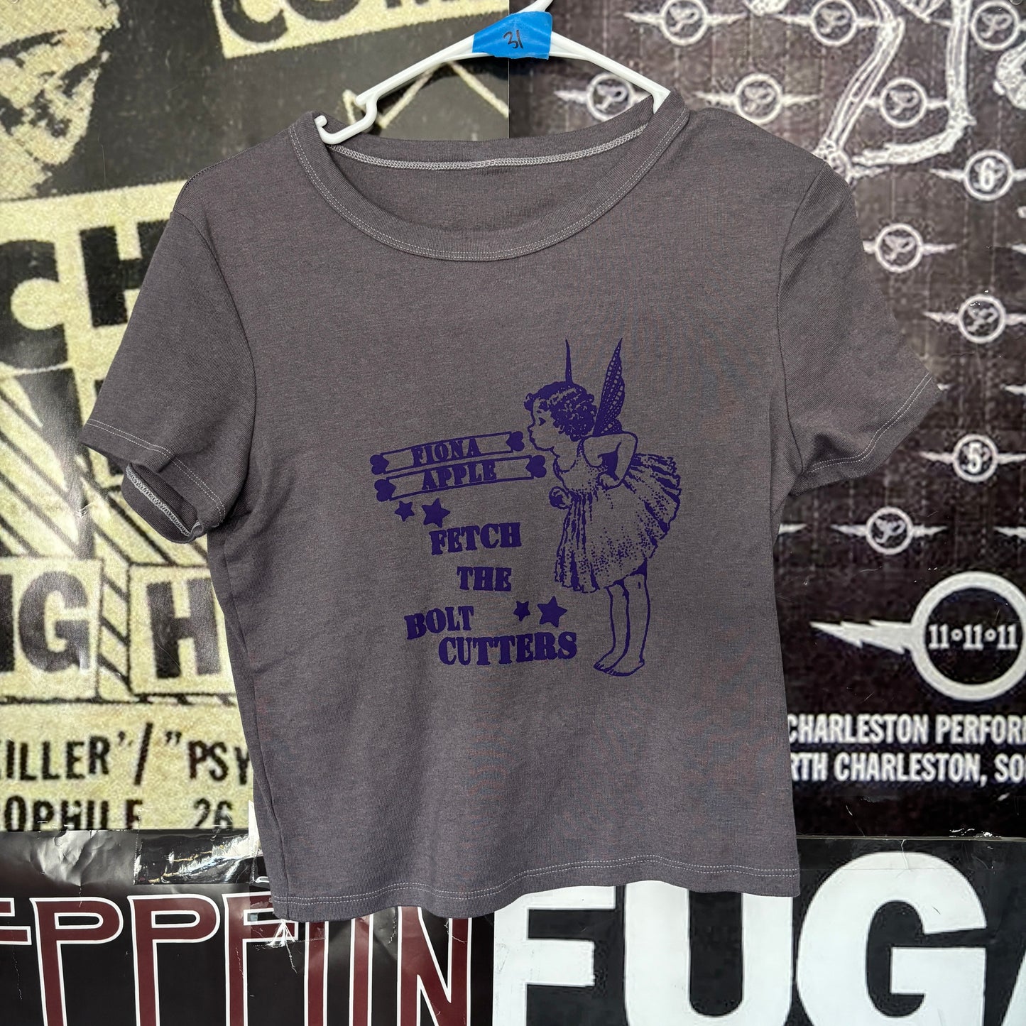 FIONA grey/purple baby tee SM/MED