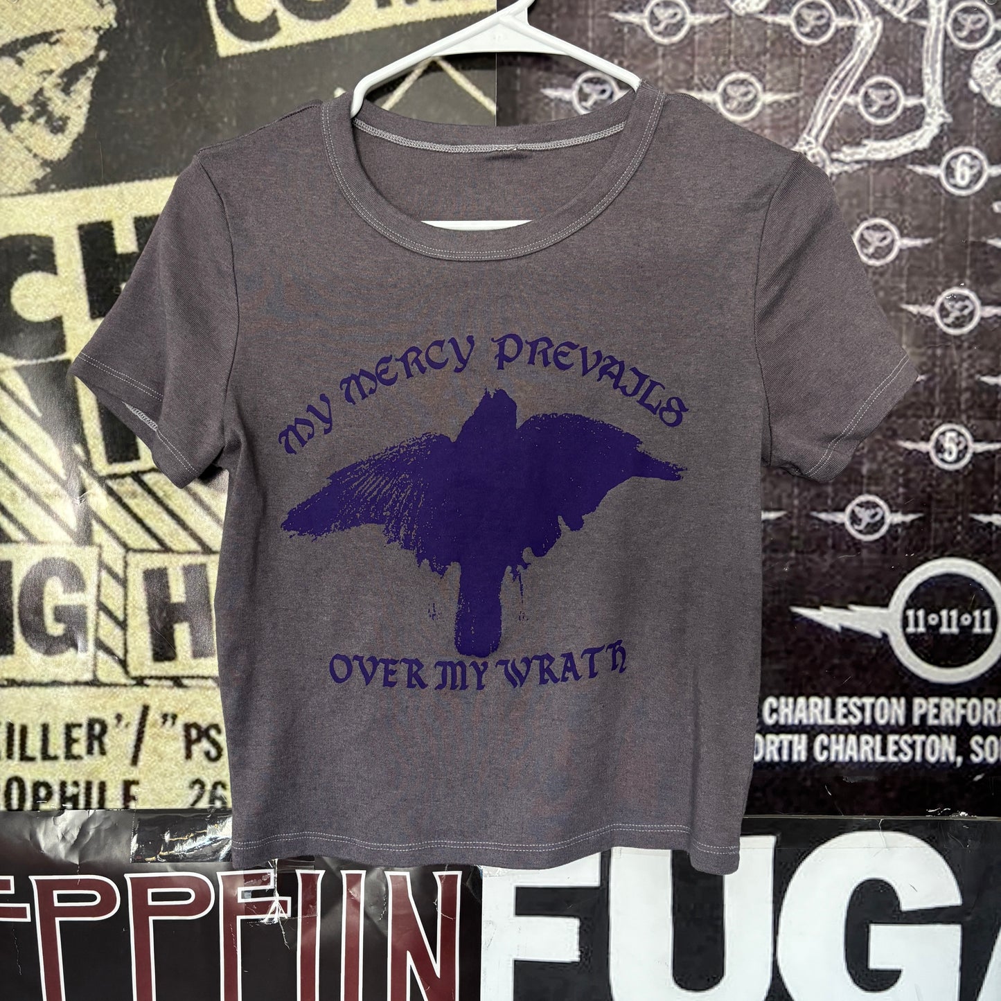 WALKING DEAD grey/purple baby tee SM/MED