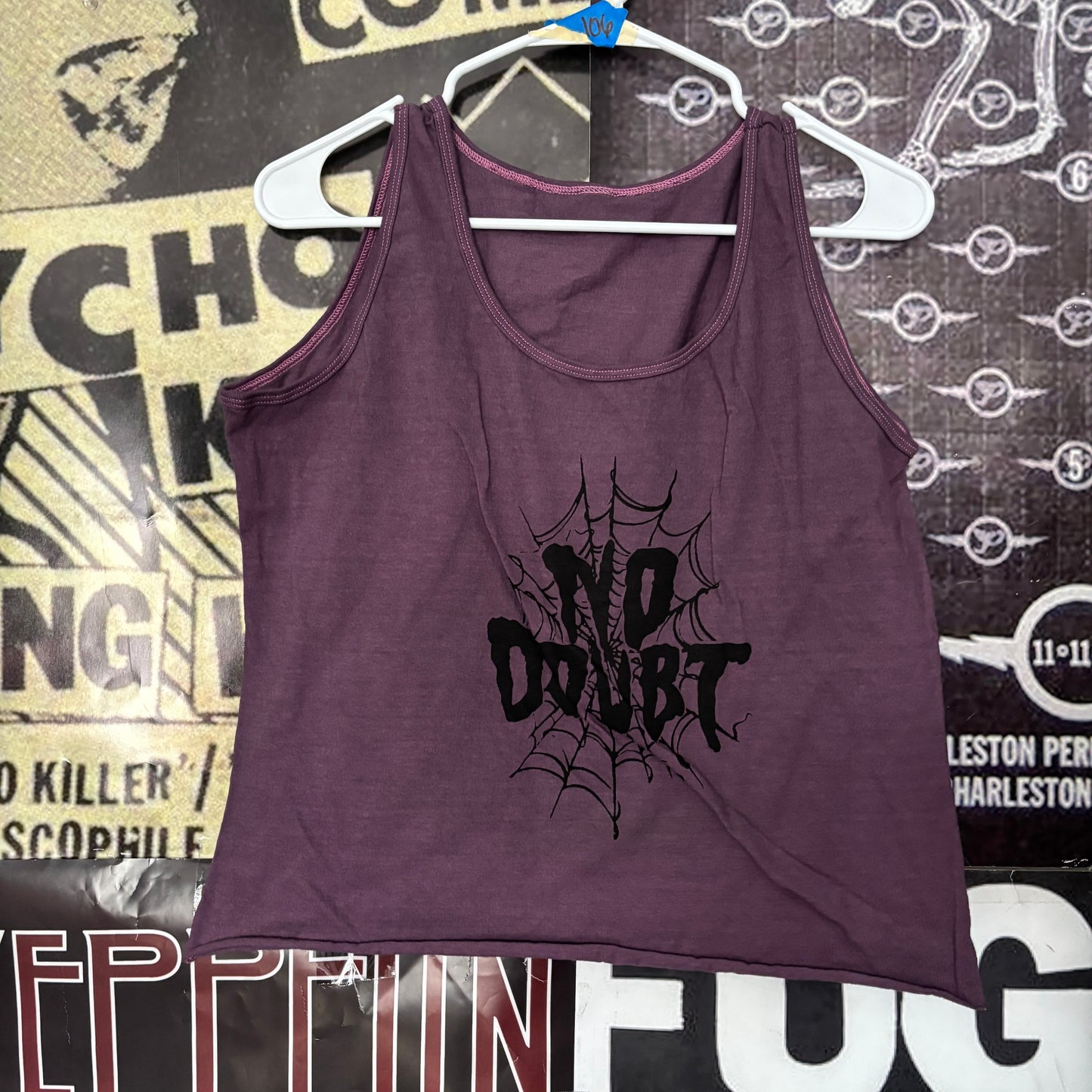 DOUBT purple crop tank top LAR/XL