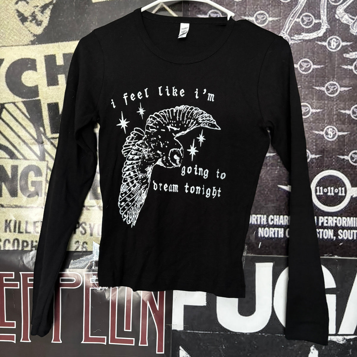TWIN PEAKS OWL black baby long sleeve MEDIUM