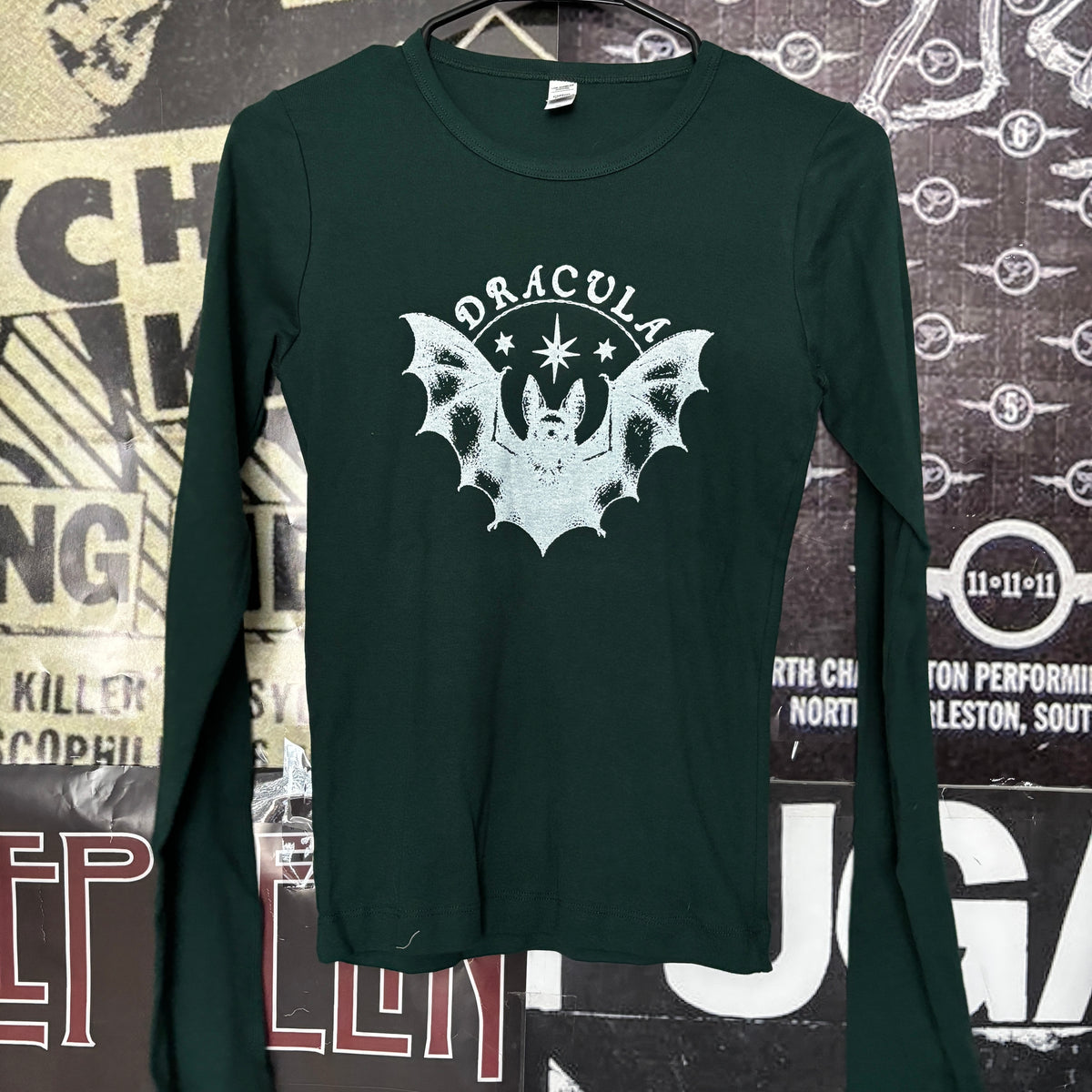 DRACULA forest green baby long sleeve MEDIUM