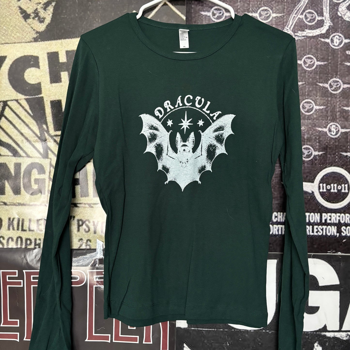 DRACULA forest green baby long sleeve XLARGE
