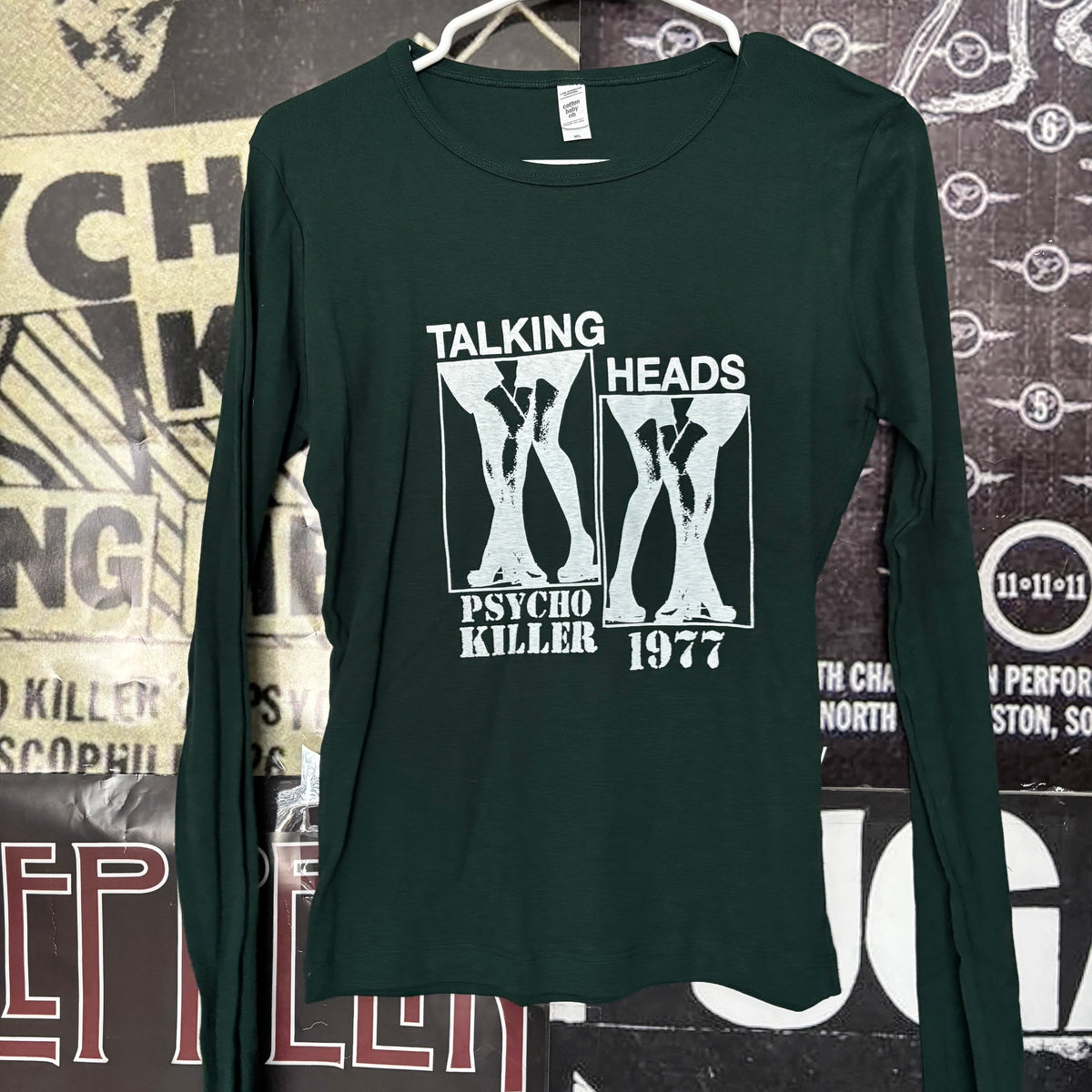 TALKING forest green baby long sleeve XLARGE