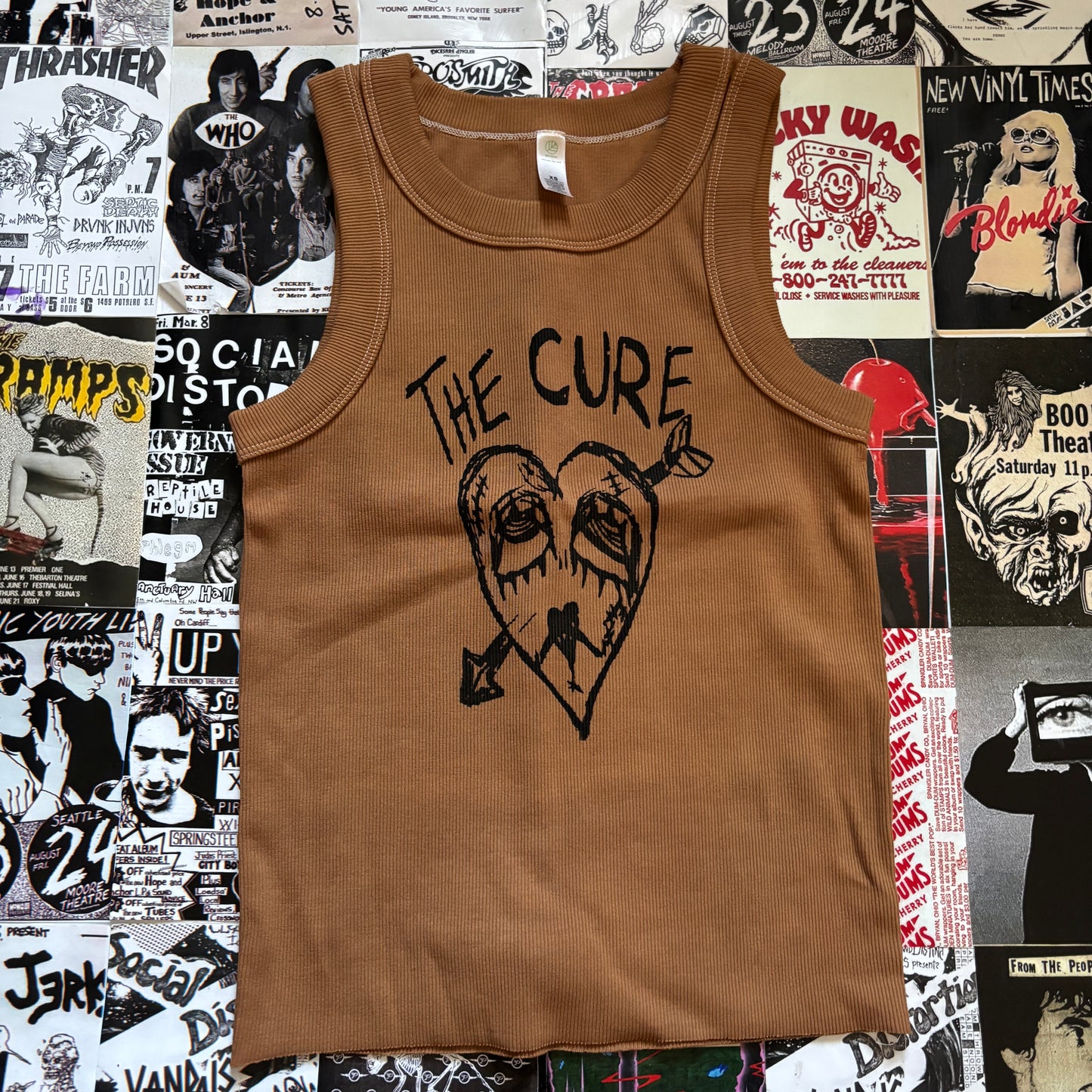 CURE HEART light brown ribbed tank XS/SM