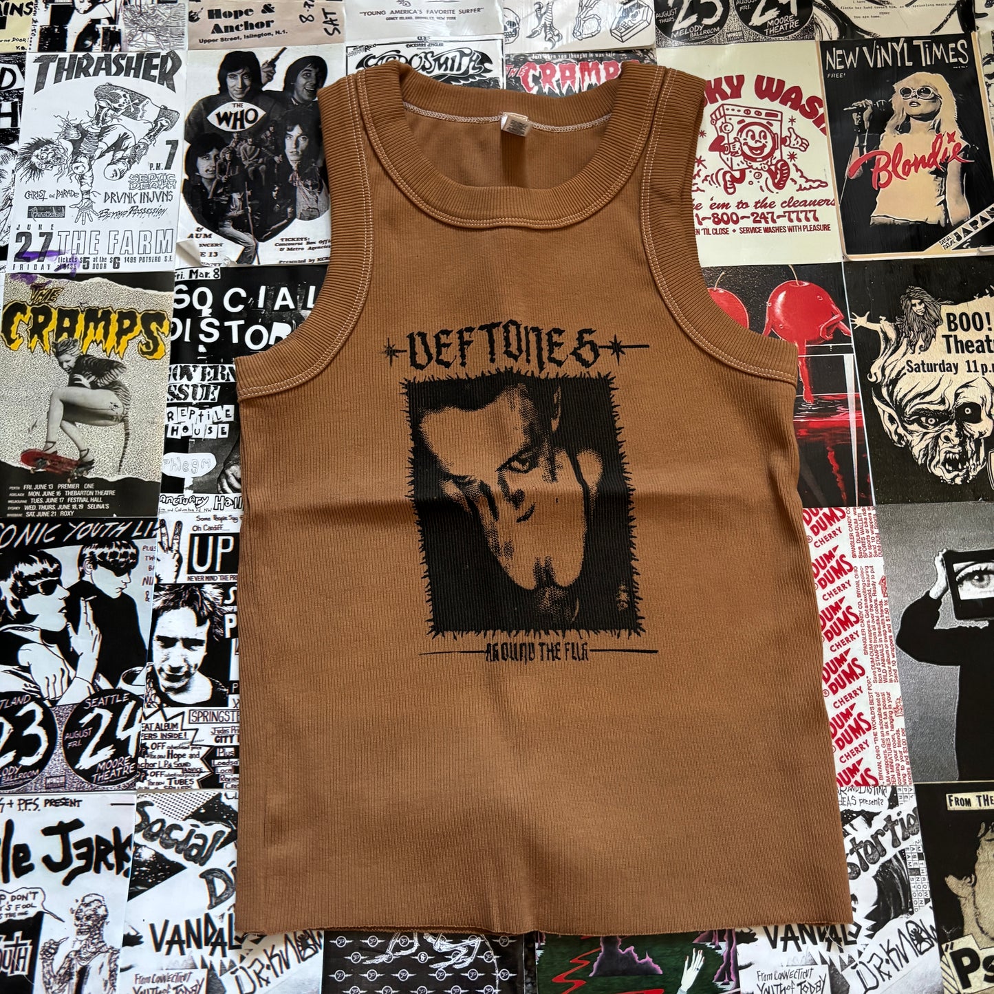 AROUND FUR light brown ribbed tank XS/SM