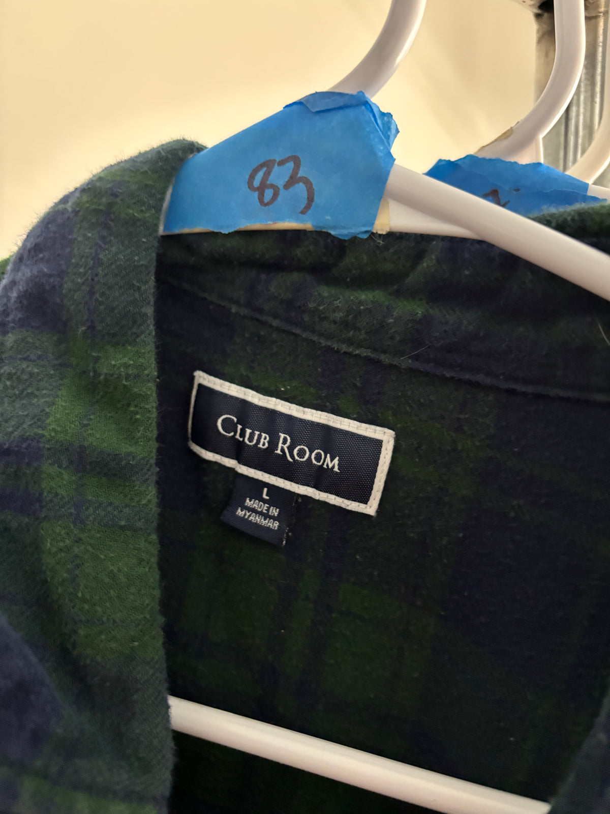 ETHEL blue/green flannel LARGE