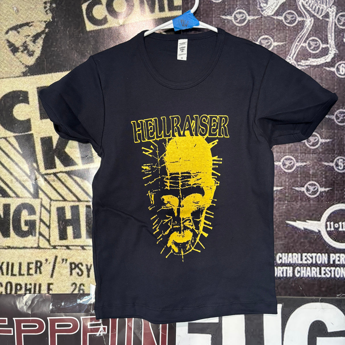 HELL navy/yellow long baby tee