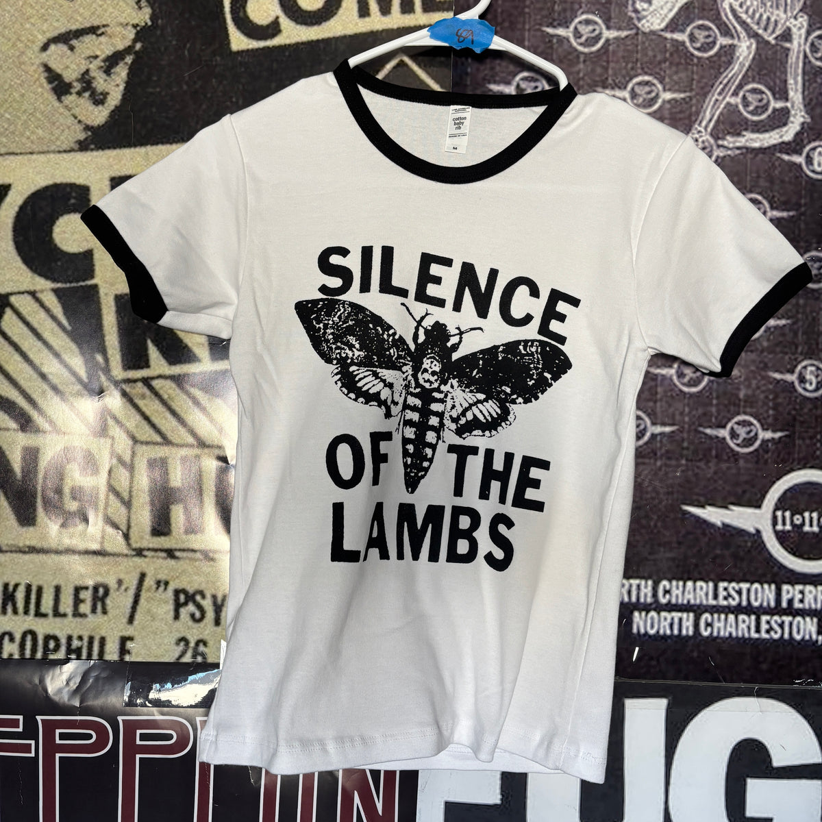 SILENCE b&w ringer long baby tee