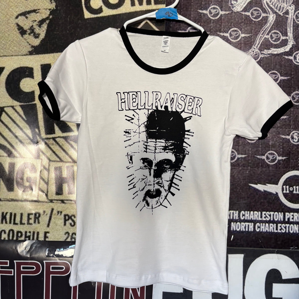 HELL b&w ringer long baby tee