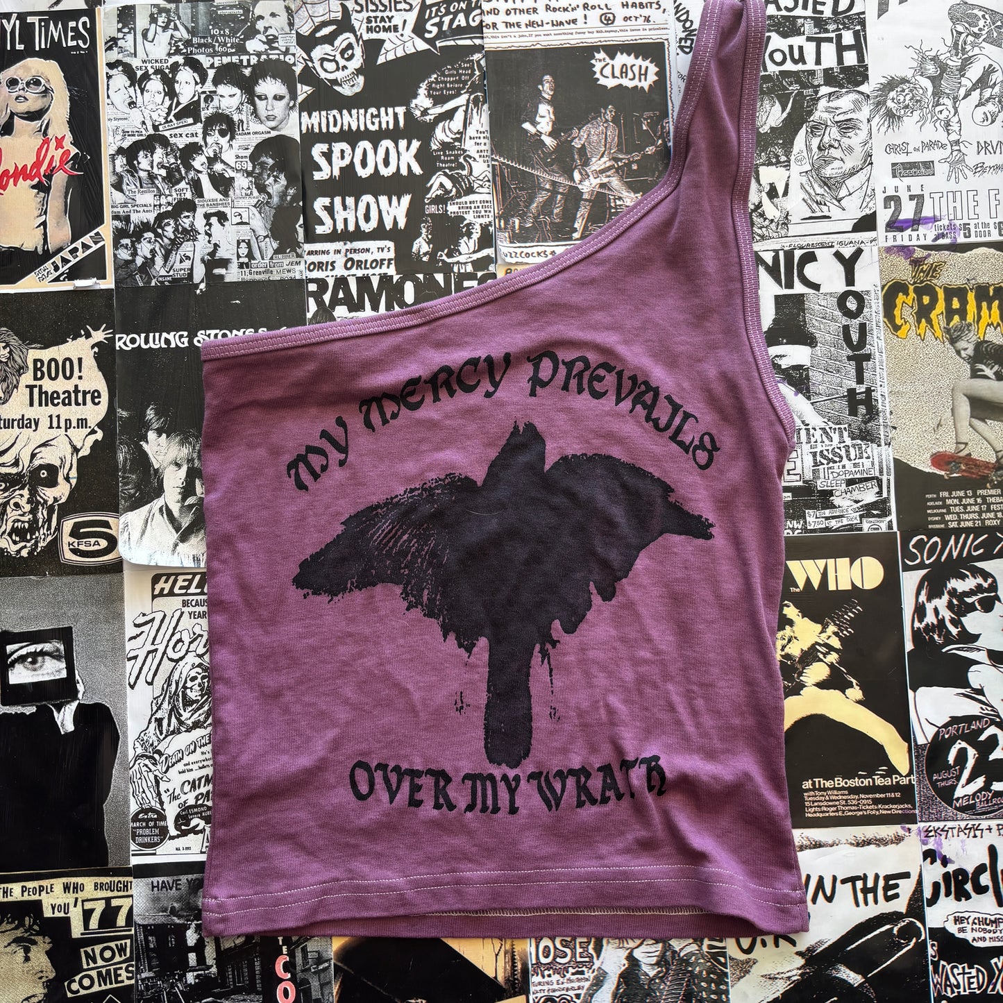 MERCY purple one shoulder tank top (ready) SM/MED