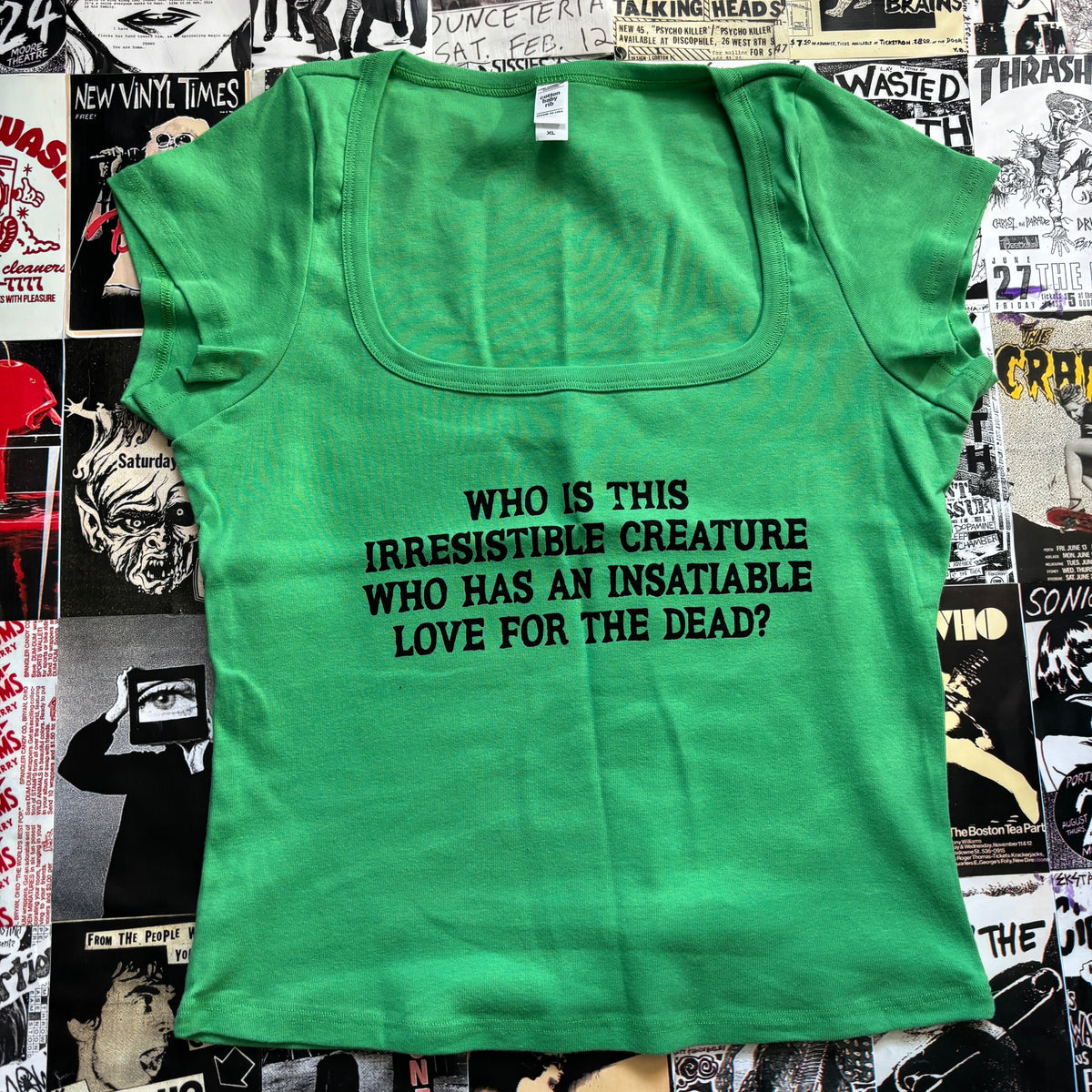 LYRICS green square neck baby tee **see description**