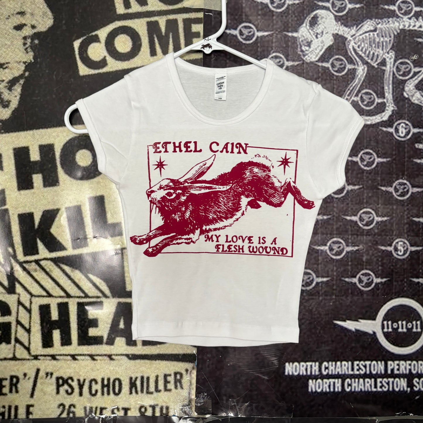 ethel cain white/red crop baby tee XSMALL