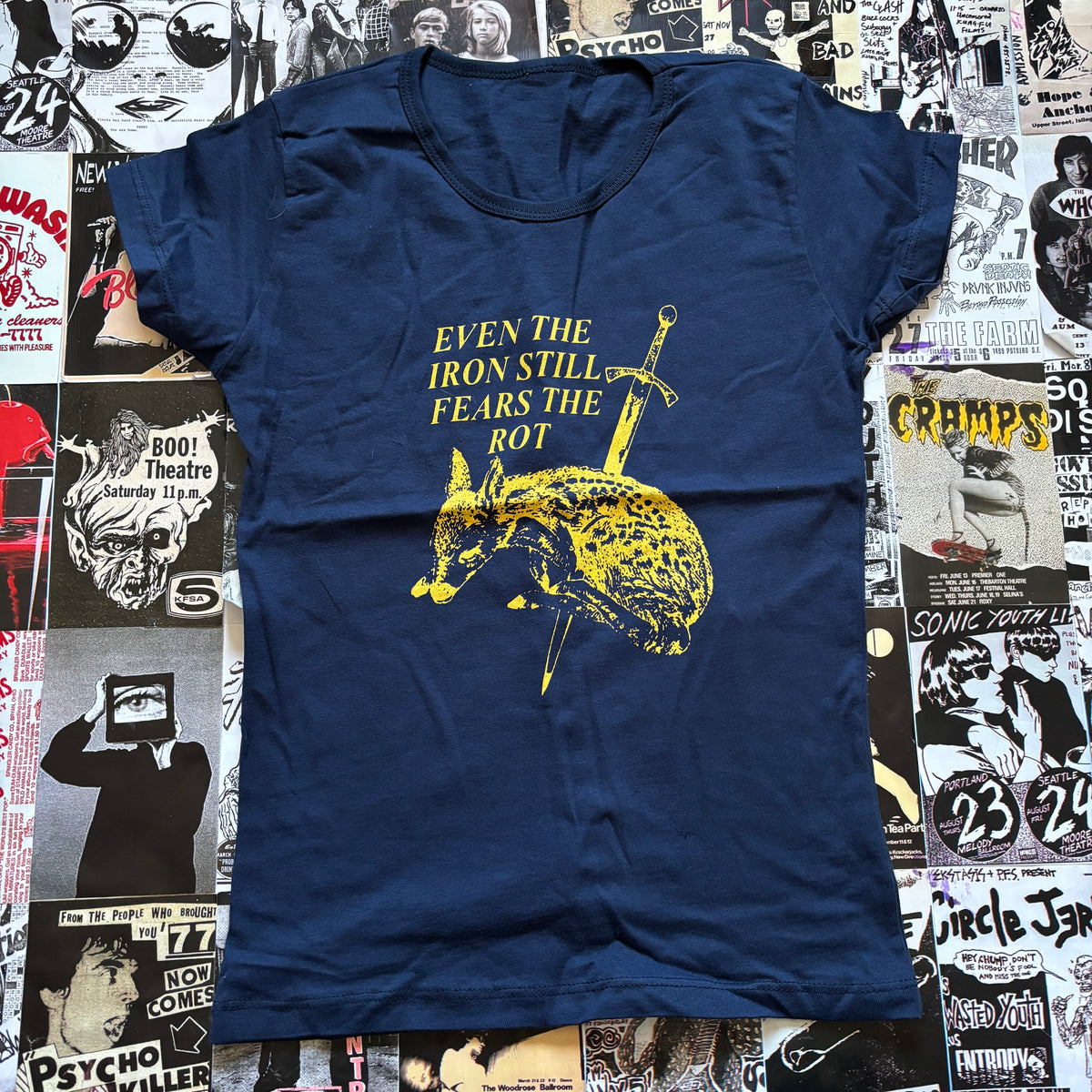 ETHEL navy/yellow babydoll tee SM/MED