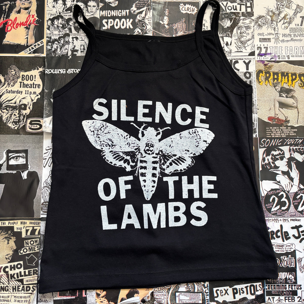 SILENCE black/white baby tank MED/LAR