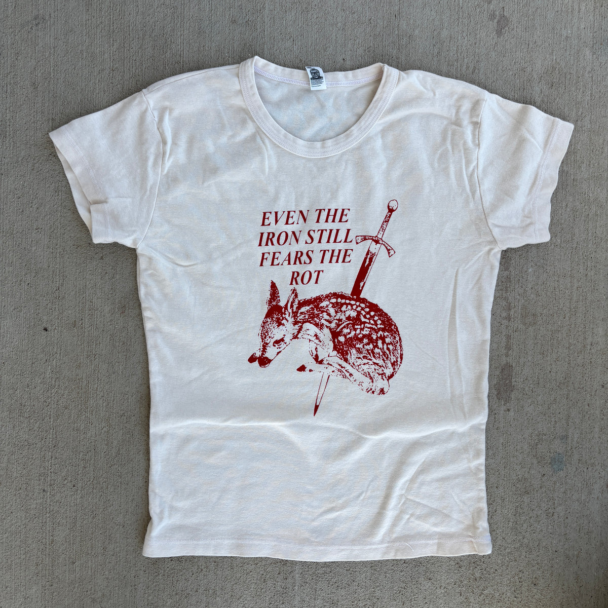 ETHEL cream/red babydoll tee