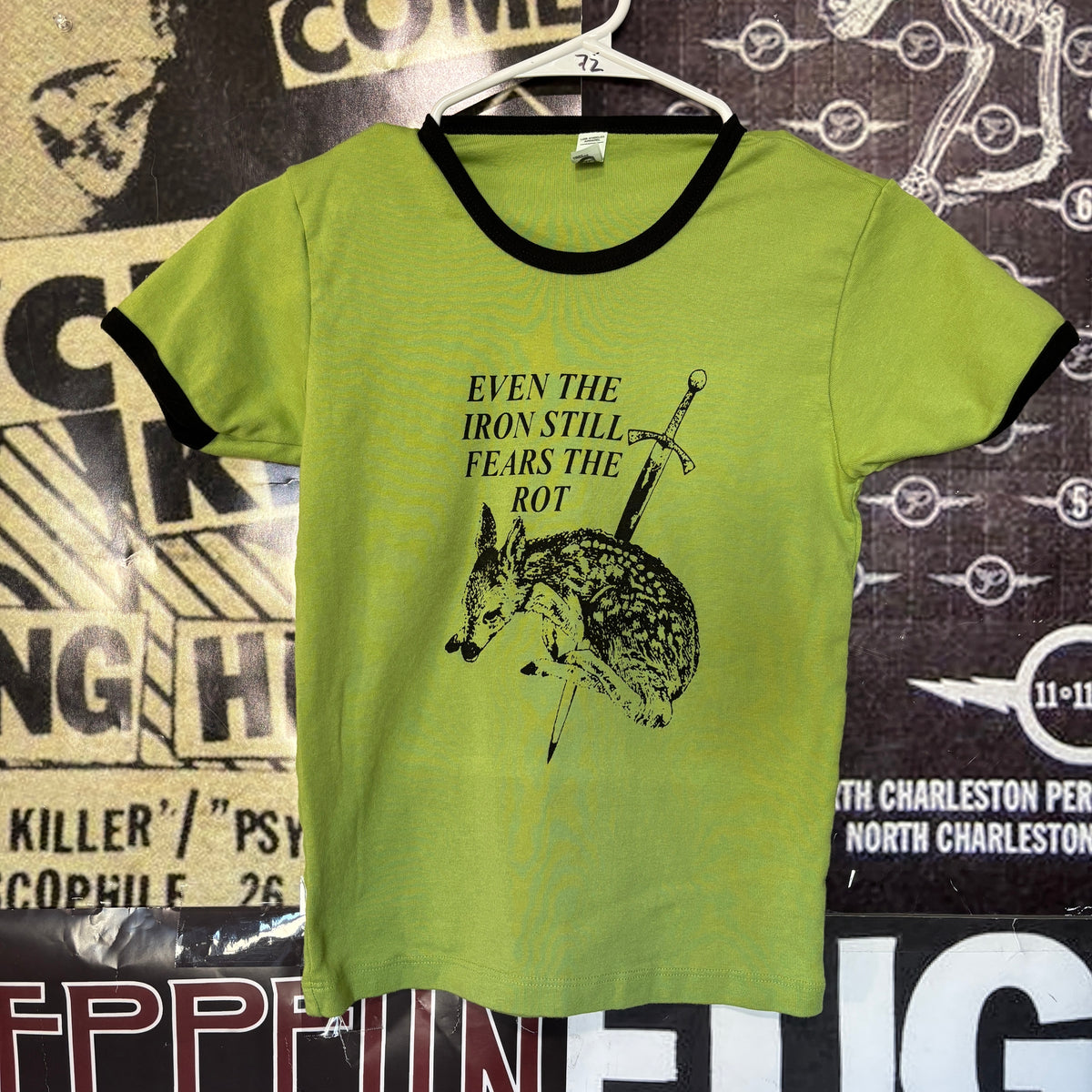 ETHEL green/black ringer long baby tee