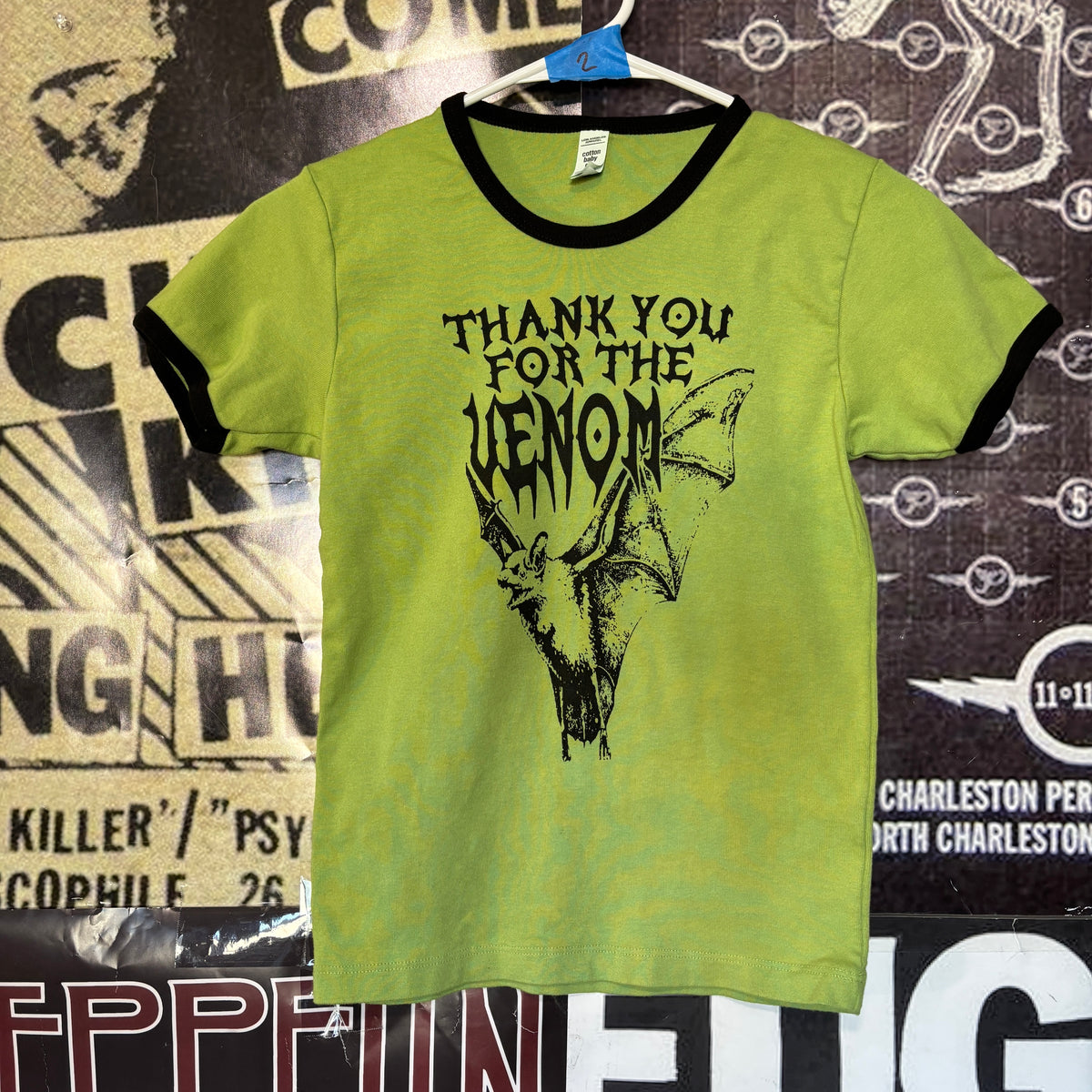 VENOM green/black ringer long baby tee