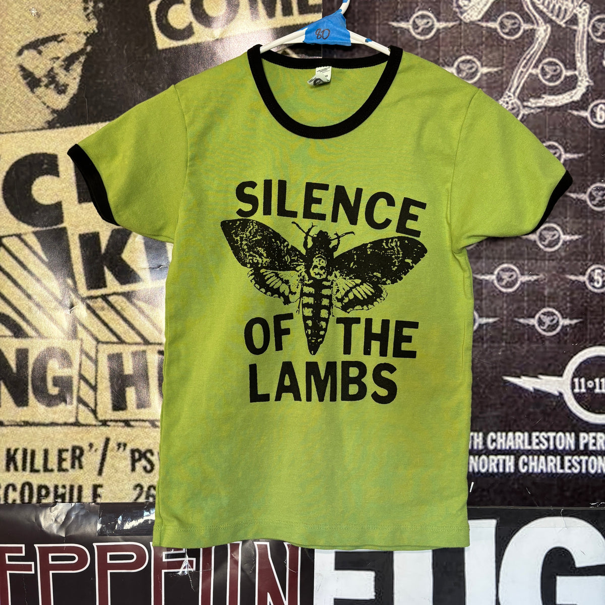 SILENCE green/black ringer long baby tee