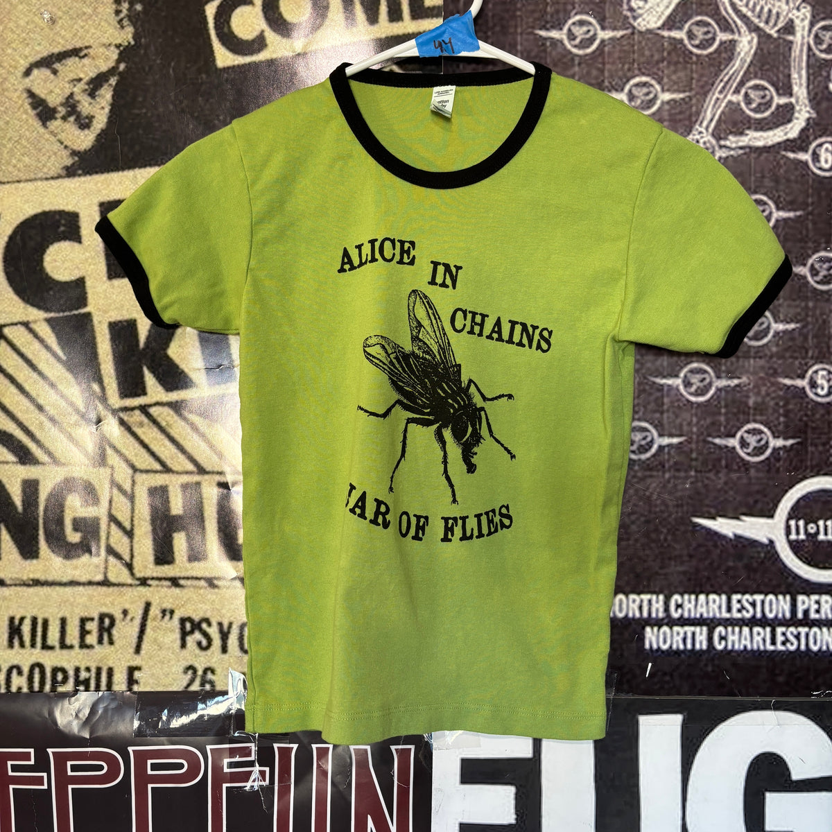 ALICE FLY green/black ringer long baby tee