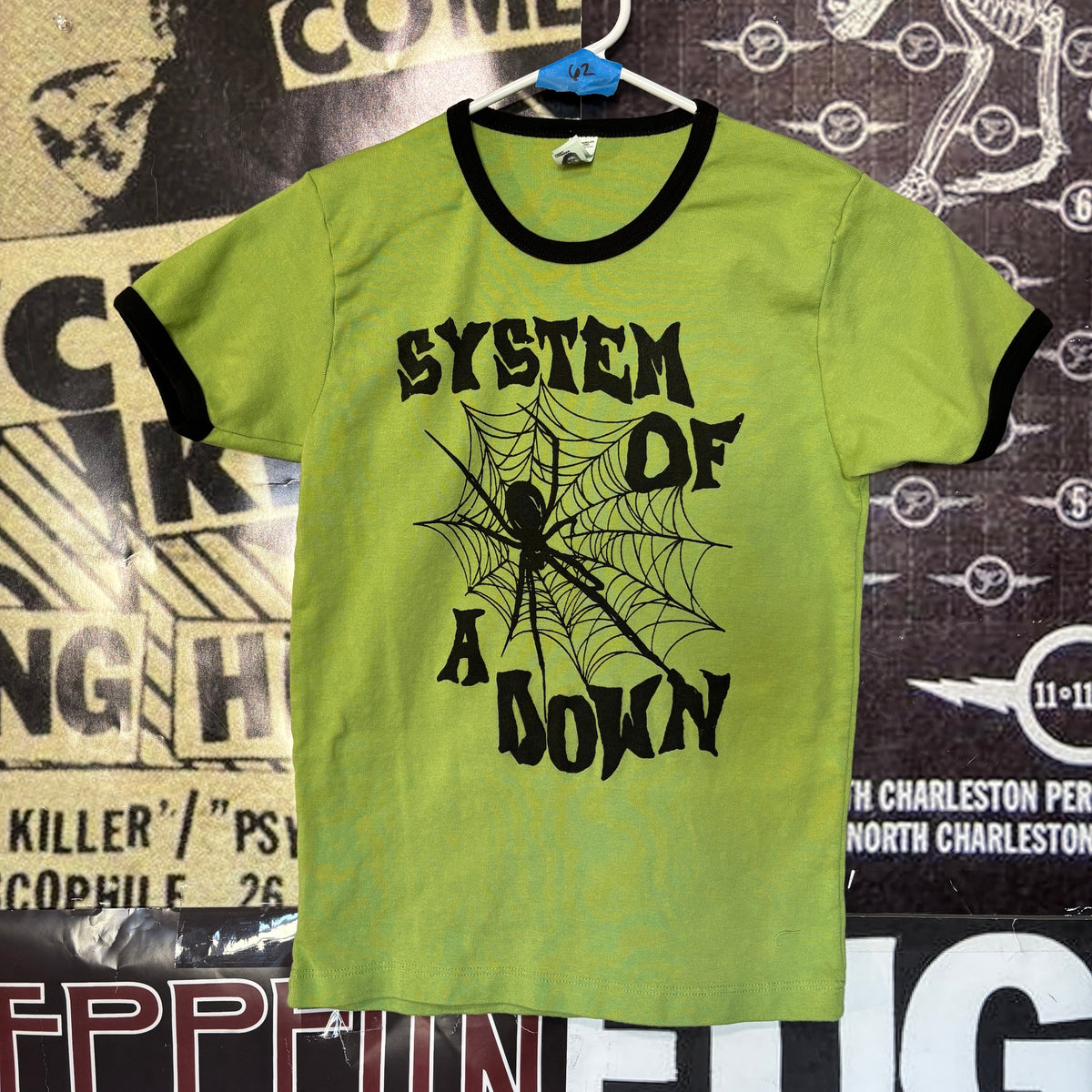 SYSTEM green/black ringer long baby tee