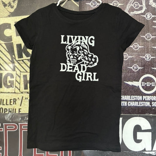 Living girl black/white black babydoll tee SM/MED