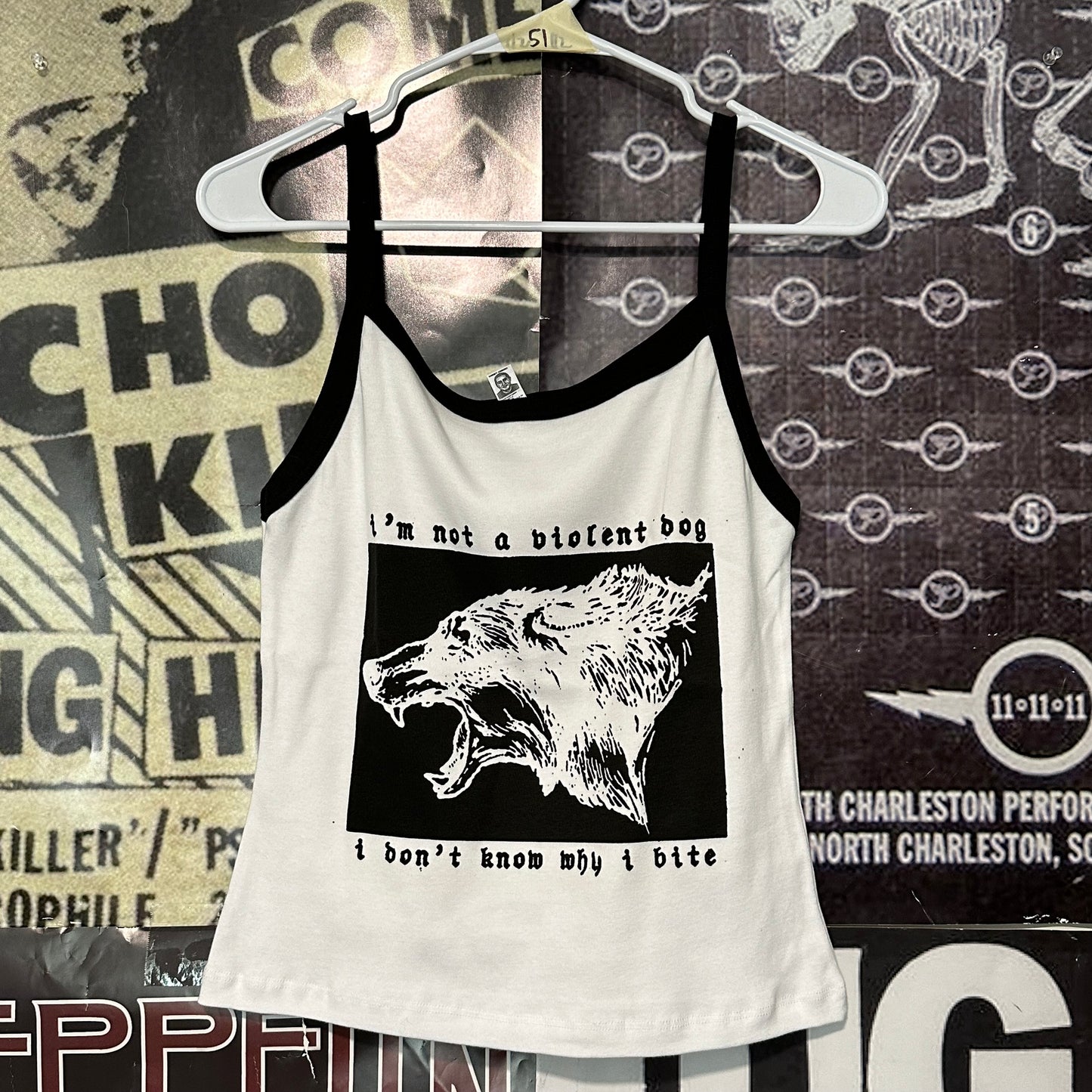 Violent dog black/white baby tank