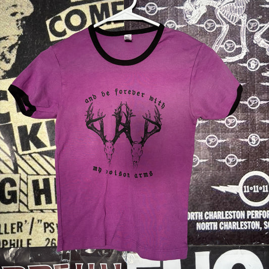 Poison Arms purple long ringer baby tee SM/MED (ready)