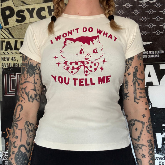 Rage  cream/red babydoll tee