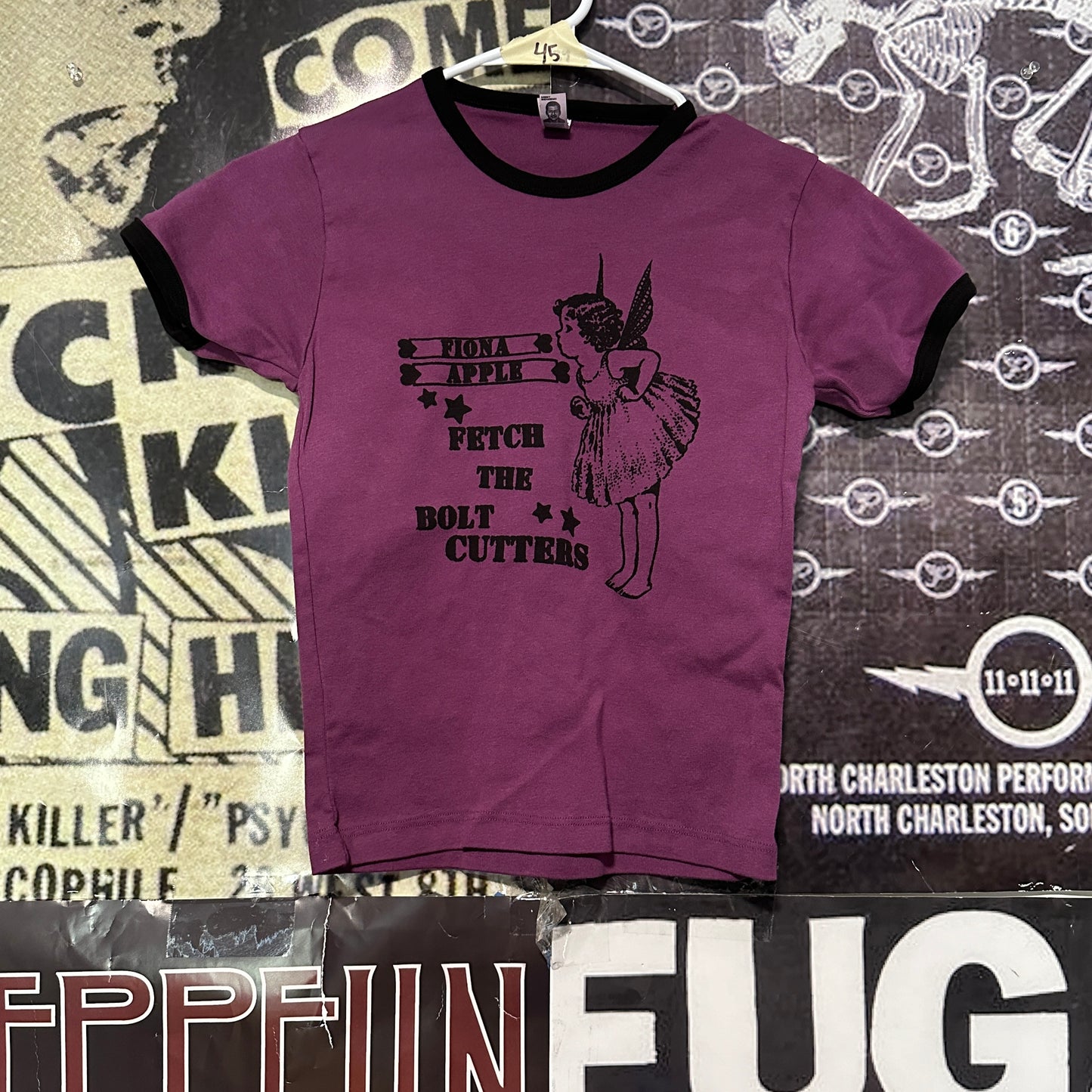 Fiona apple purple/black long ringer baby tee SM/MED