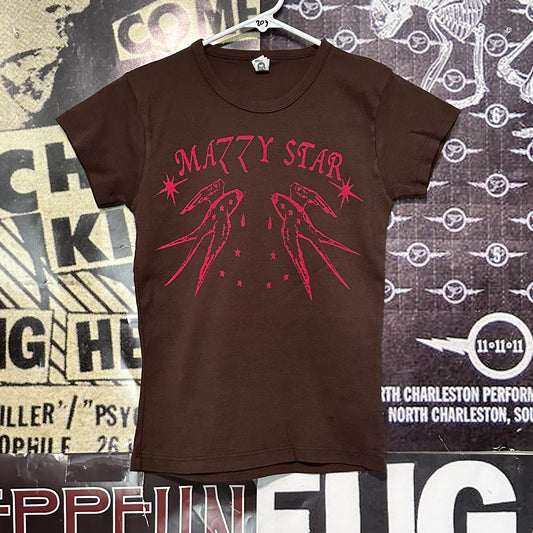 Mazzy star brown/red baby doll tee