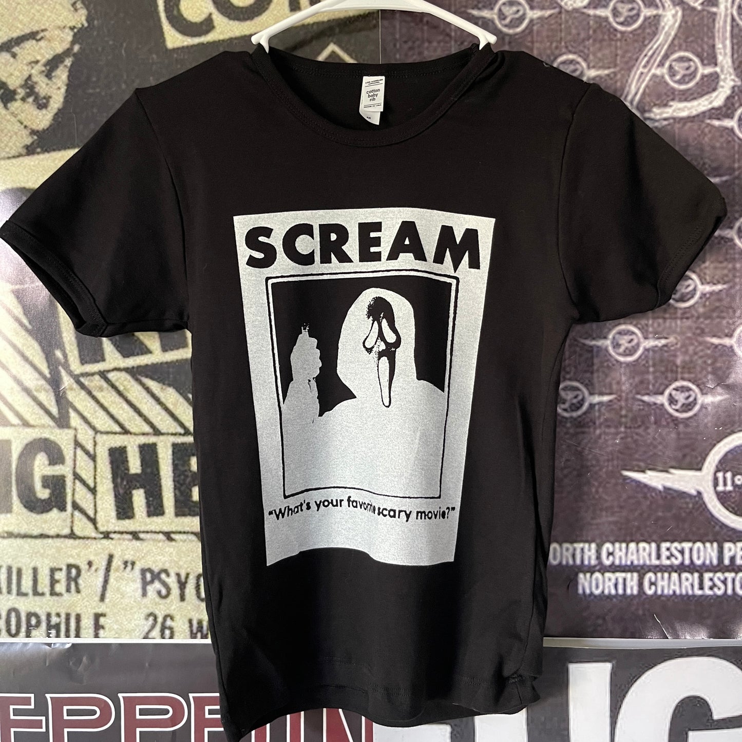 Scream black long baby tee