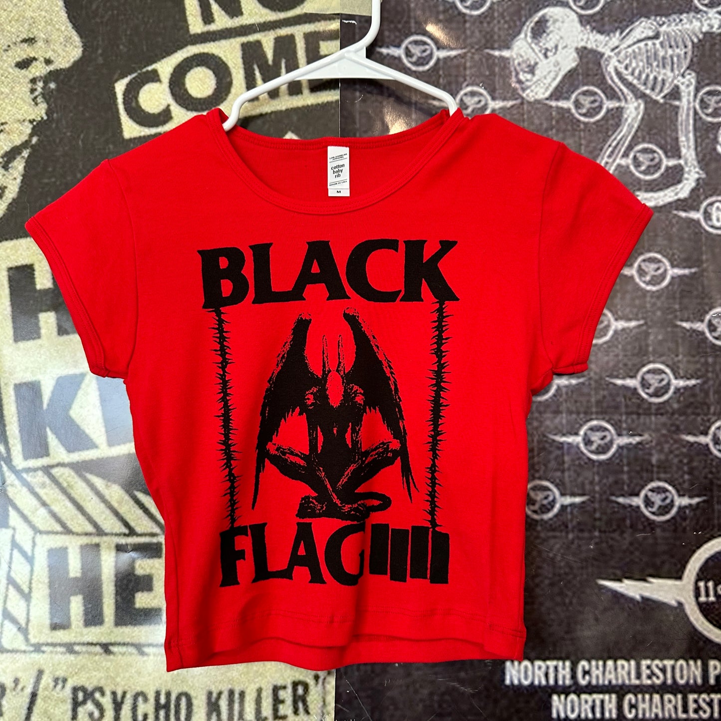 Black flag red baby tee MED