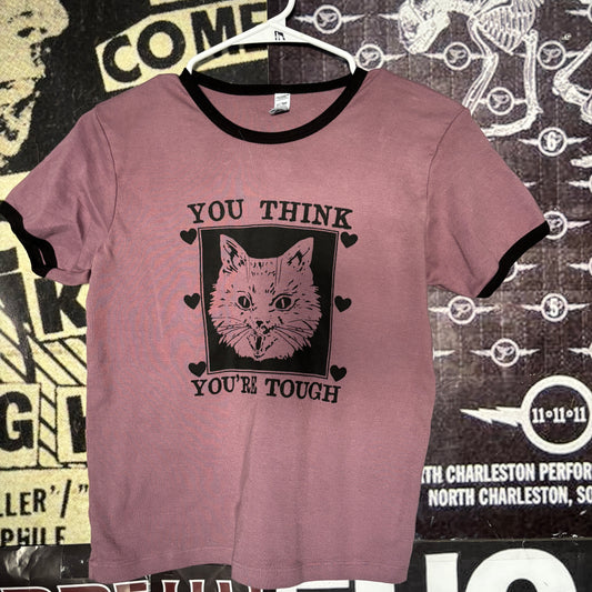 youre tough maroon long ringer baby tee LAR/XLAR (ready)