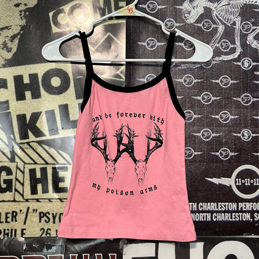 Elliott smith Poison arms pink/black ringer baby tank