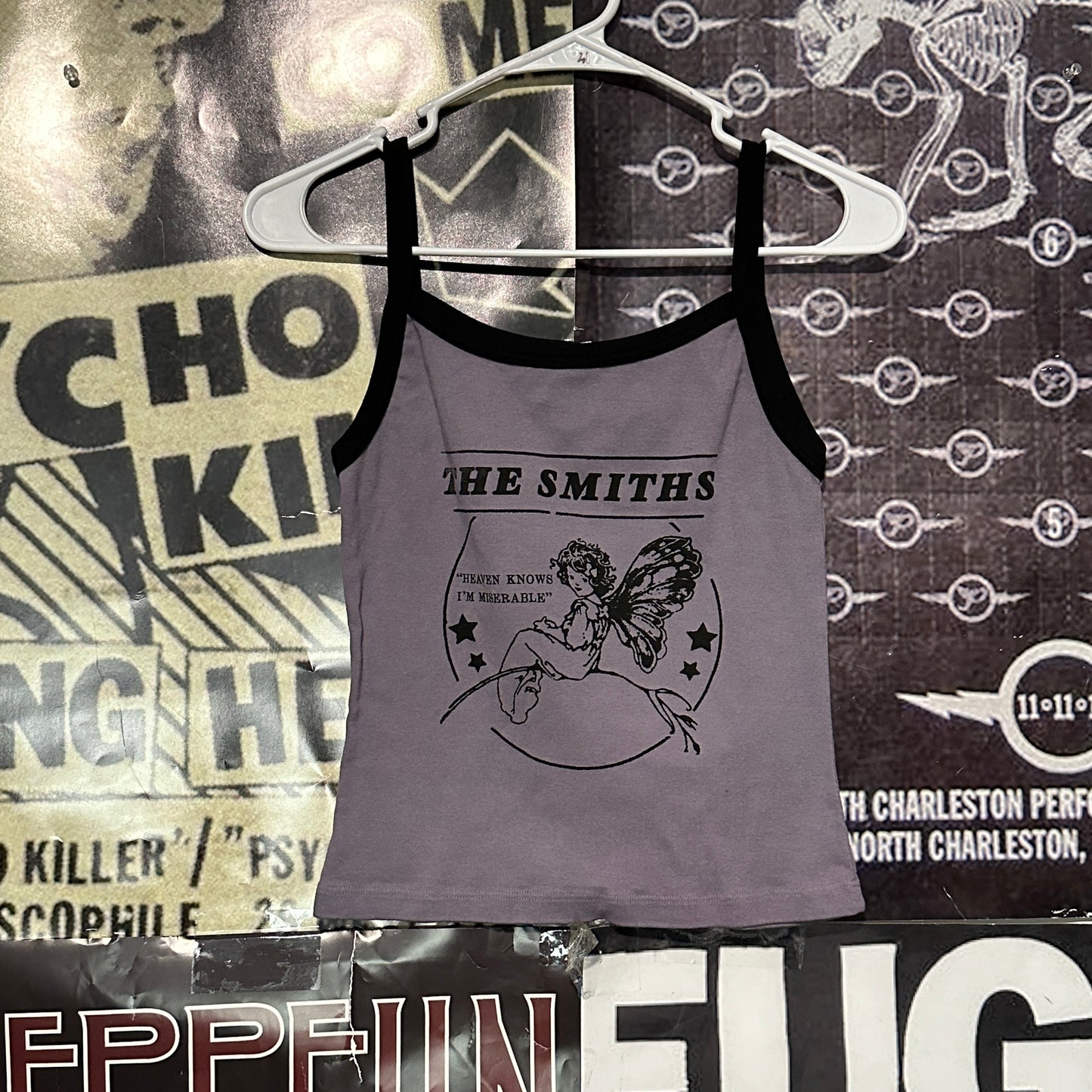 The smiths purple/black ringer tank