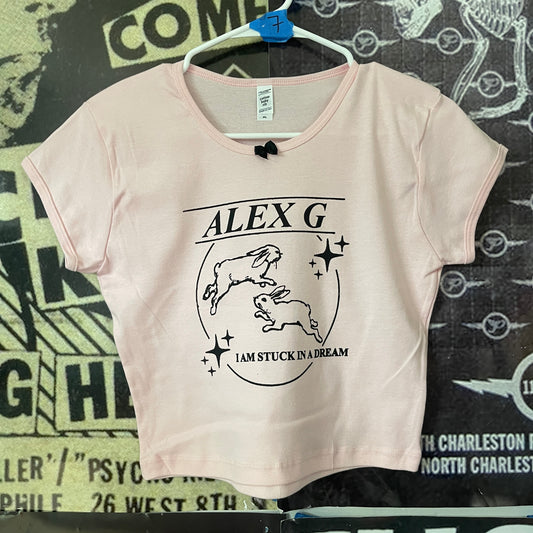 Alex g pink bow baby tee